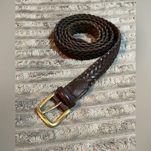 Woven leather belt brown Men’s Big & Tall 48